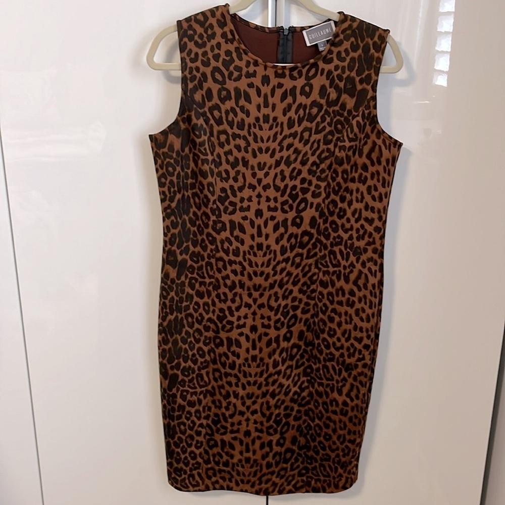 GUILLAUME NWOT Sleeveless Classic Leopard Print Fitted Tank Dress, Size S - Picture 7 of 12